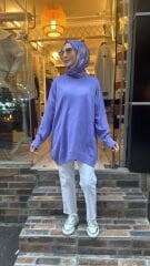 40408 Salaş Triko Tunik - Lila