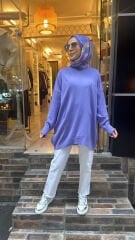 40408 Salaş Triko Tunik - Lila