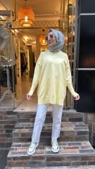 44016 Kolu Düğmeli Triko - Sarı