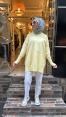 44016 Kolu Düğmeli Triko - Sarı