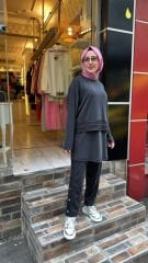 14456 Paçası Çıtçıtlı Takım - Siyah