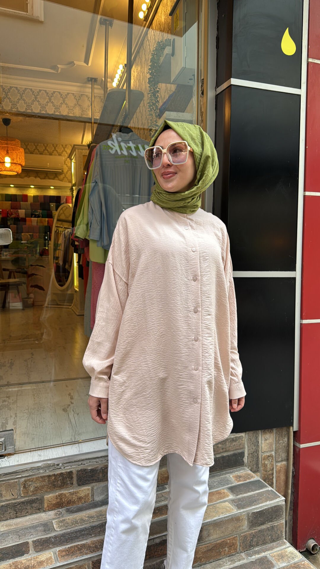4008 Pamuk-İpek Ada Gömlek - Taş