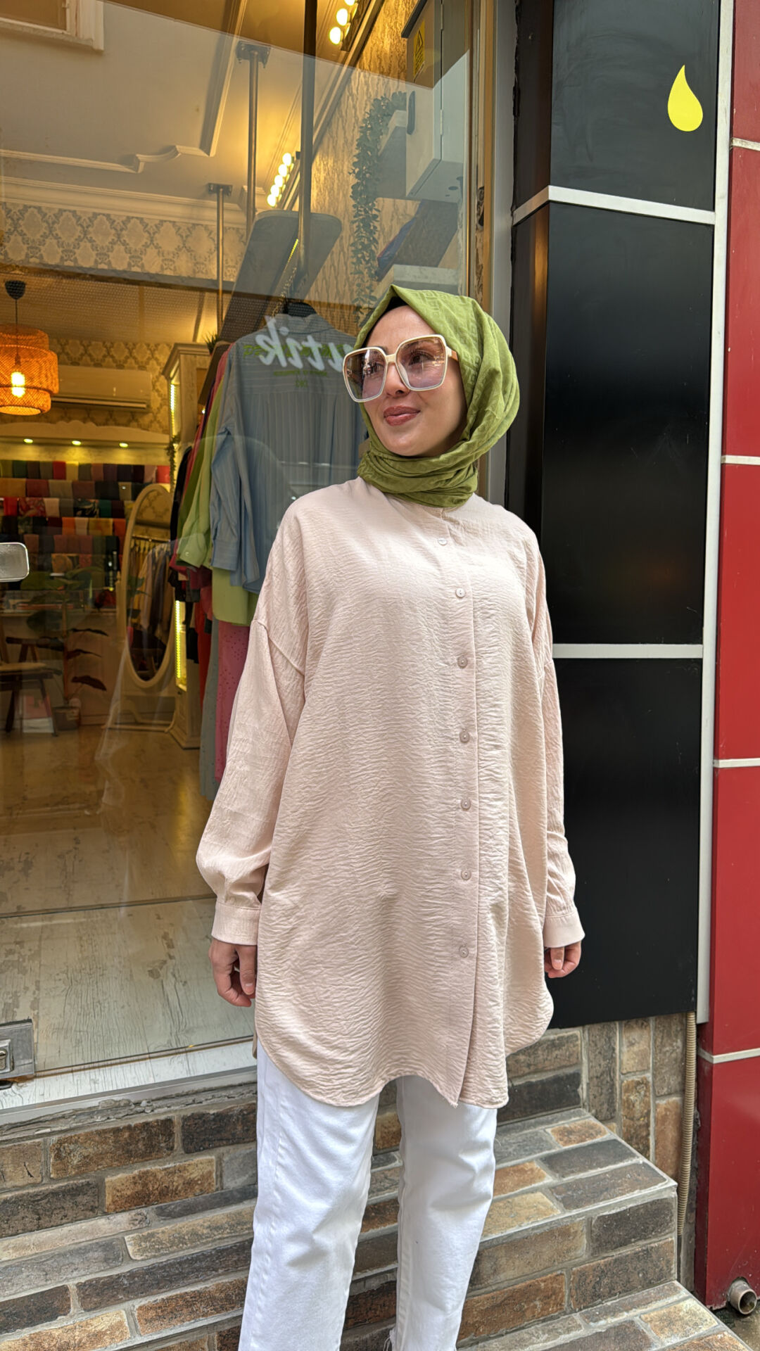 4008 Pamuk-İpek Ada Gömlek - Taş