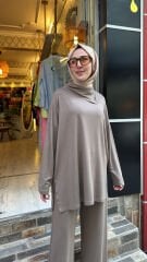 5361 Şal Yaka Tunik - Vizon