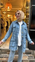 7482 Kot Ceket - Açık Mavi