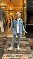 7482 Kot Ceket - Açık Mavi