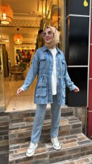 7482 Kot Ceket - Açık Mavi