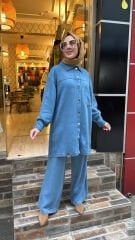 7460 Kot Gömlekli Takım - Açık Mavi