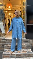 7460 Kot Gömlekli Takım - Açık Mavi