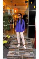 4632 İpek-Pamuk Bluz - Mor
