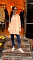 4588 Yakası Taşlı Hırka - Bej