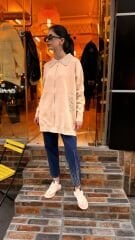 4588 Yakası Taşlı Hırka - Bej