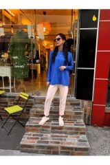 4632 İpek-Pamuk Bluz - Saks