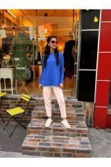4632 İpek-Pamuk Bluz - Saks
