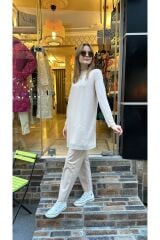 10269 KOLLU ÖNÜ TÜL  İÇLİK - BEJ