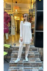 10269 KOLLU ÖNÜ TÜL  İÇLİK - BEJ