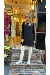 10269 KOLLU ÖNÜ TÜL  İÇLİK - SİYAH