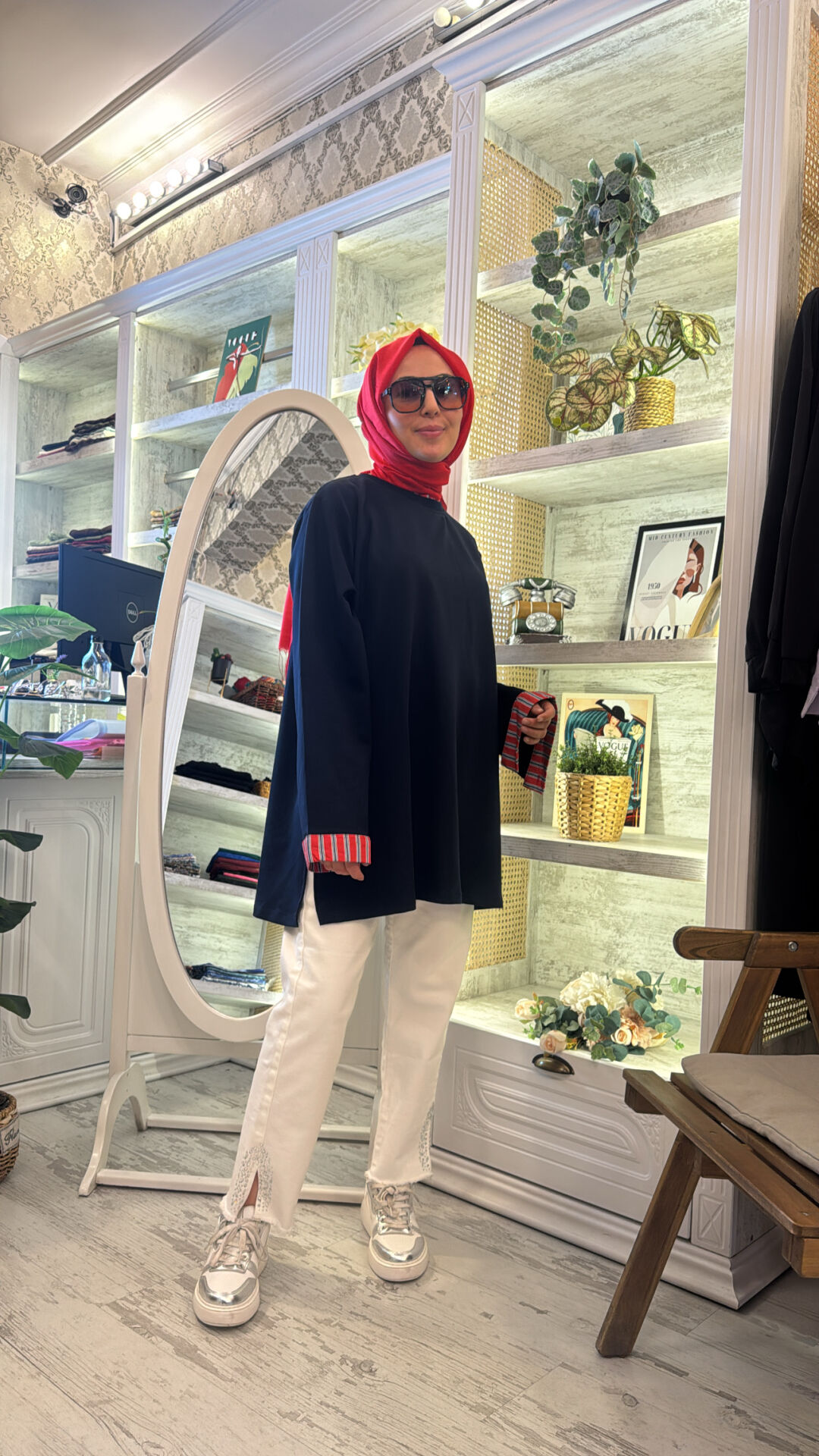 3521 Çizgili Garnili Sweat - Lacivert