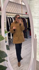 38156 Süet Ceket - Camel