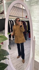 38156 Süet Ceket - Camel