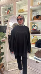 37840 Baskılı Basic Sweat - Siyah