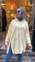 10731 Fermuarlı Sweat - Sarı
