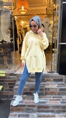 10731 Fermuarlı Sweat - Sarı