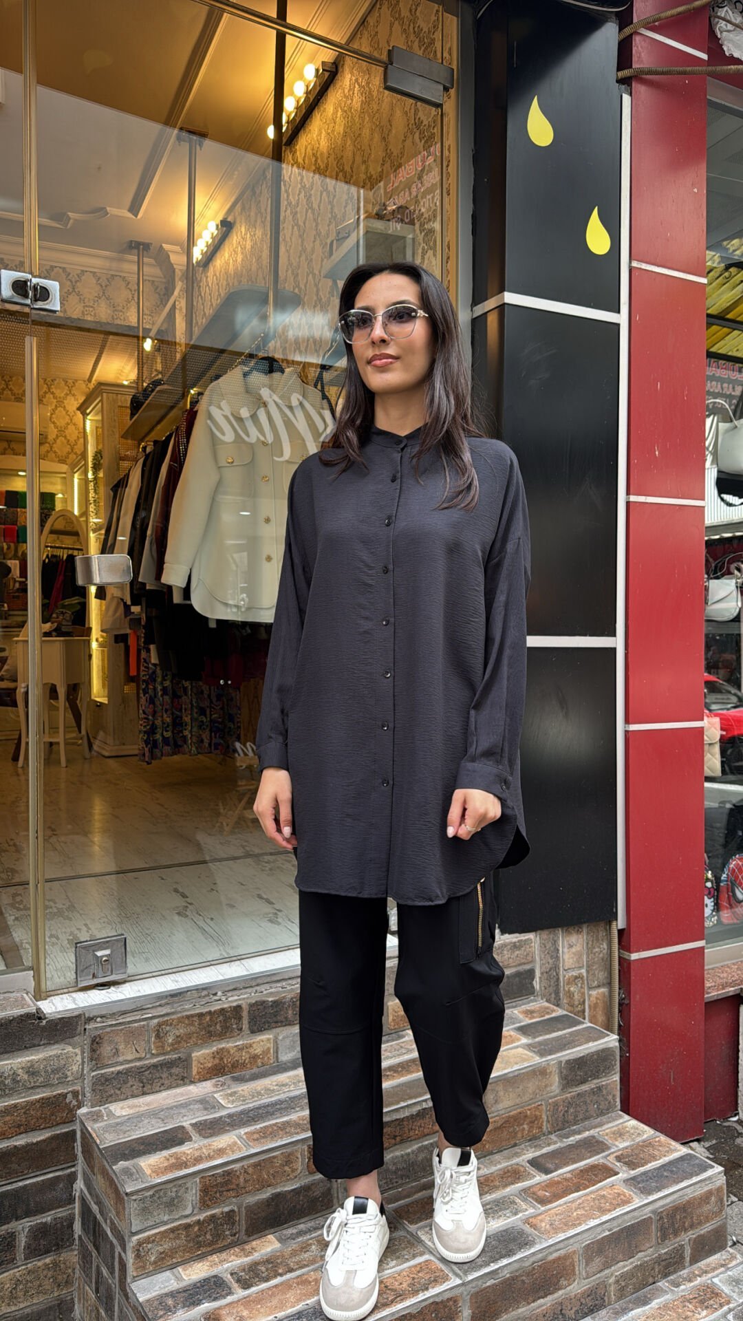 4008 Ada Pamuk-İpek Gömlek - Siyah