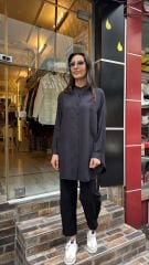 4008 Ada Pamuk-İpek Gömlek - Siyah