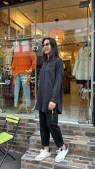 4008 Ada Pamuk-İpek Gömlek - Siyah