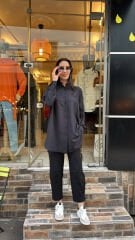 4008 Ada Pamuk-İpek Gömlek - Siyah