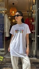20400-1 Basic Baskılı Tshirt - Gözlük