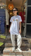 20400-1 Basic Baskılı Tshirt - Gözlük