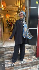 50027 Krep Şık Takım - Siyah