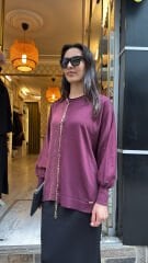 3100 Zincirli Tunik - Bordo