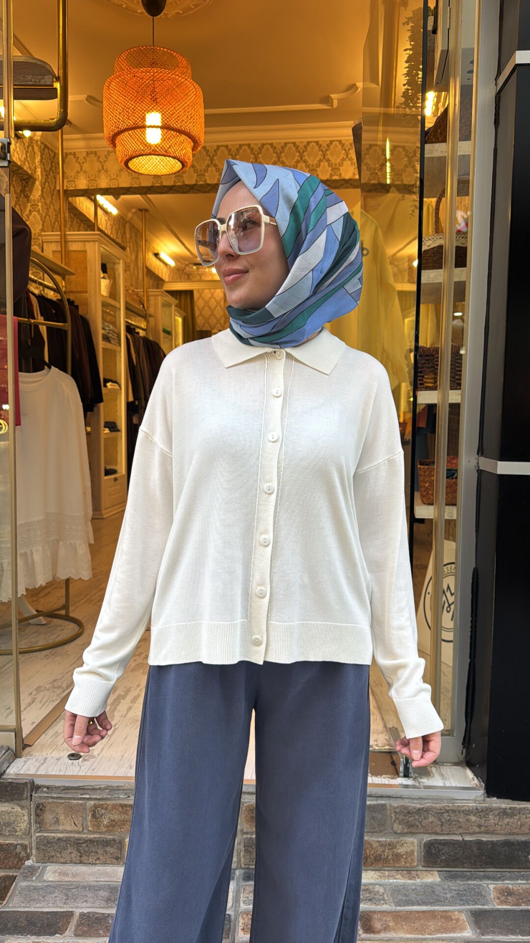 1791 Basic Kısa Hırka - Beyaz