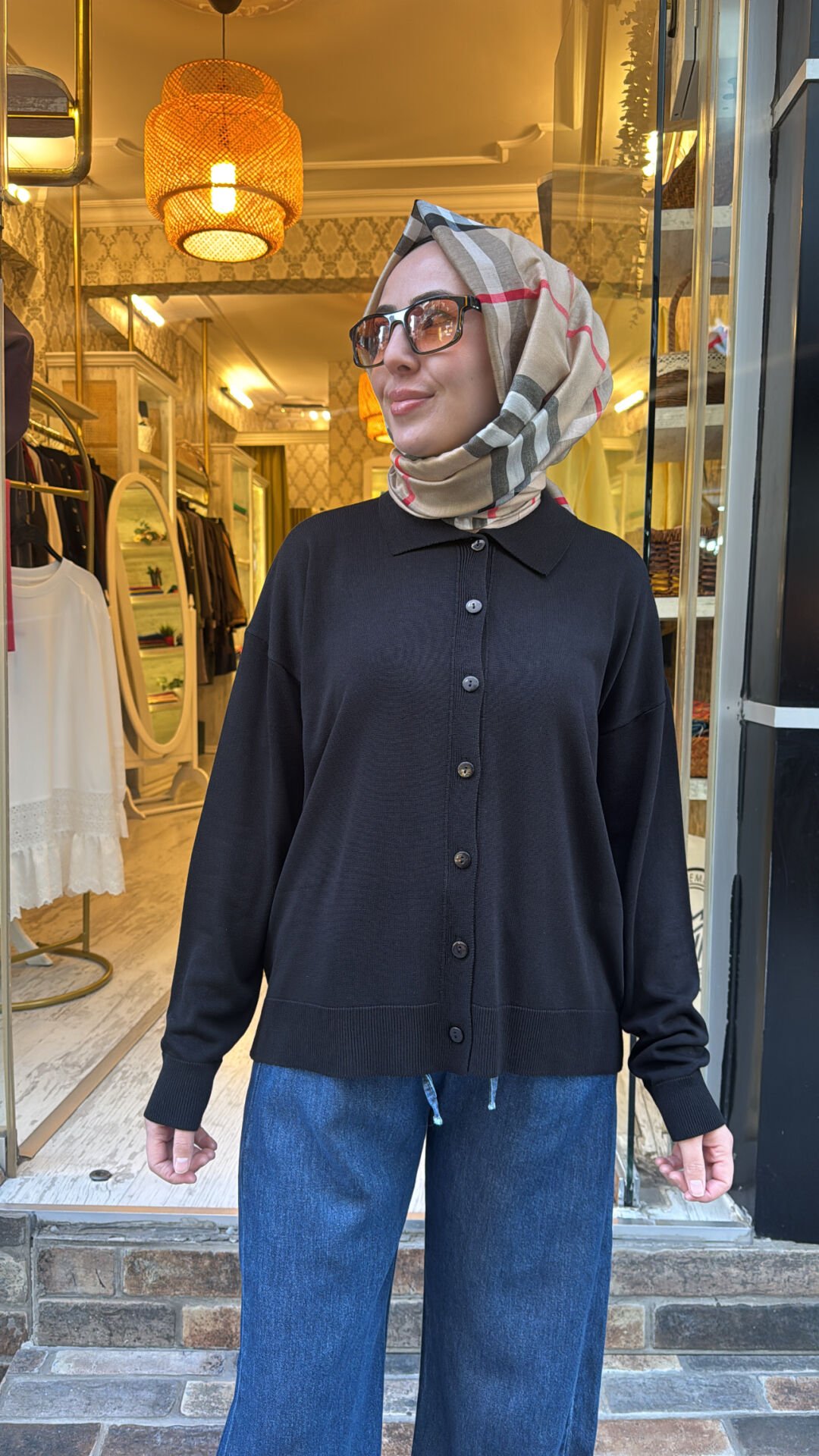 1791 Basic Kısa Hırka - Siyah