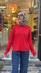 1791 Basic Kısa Hırka - Kırmızı