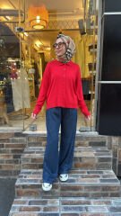 1791 Basic Kısa Hırka - Kırmızı