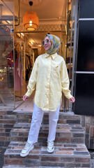 5292 Broşlu Gömlek - Sarı