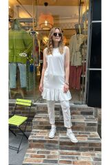 4549 Altı Fırfırlı İçlik - Ekru