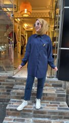 5292 Broşlu Gömlek - Lacivert