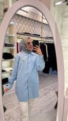 5292 Broşlu Gömlek - Açık Mavi