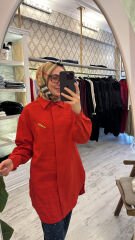 5292 Broşlu Gömlek - Kırmızı