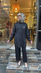 5292 Broşlu Gömlek - Siyah