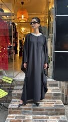 4784 Perla Abaya Elbise - Siyah
