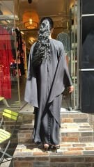 4784 Perla Abaya Elbise - Siyah