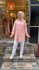 5292 Broşlu Gömlek - Somon