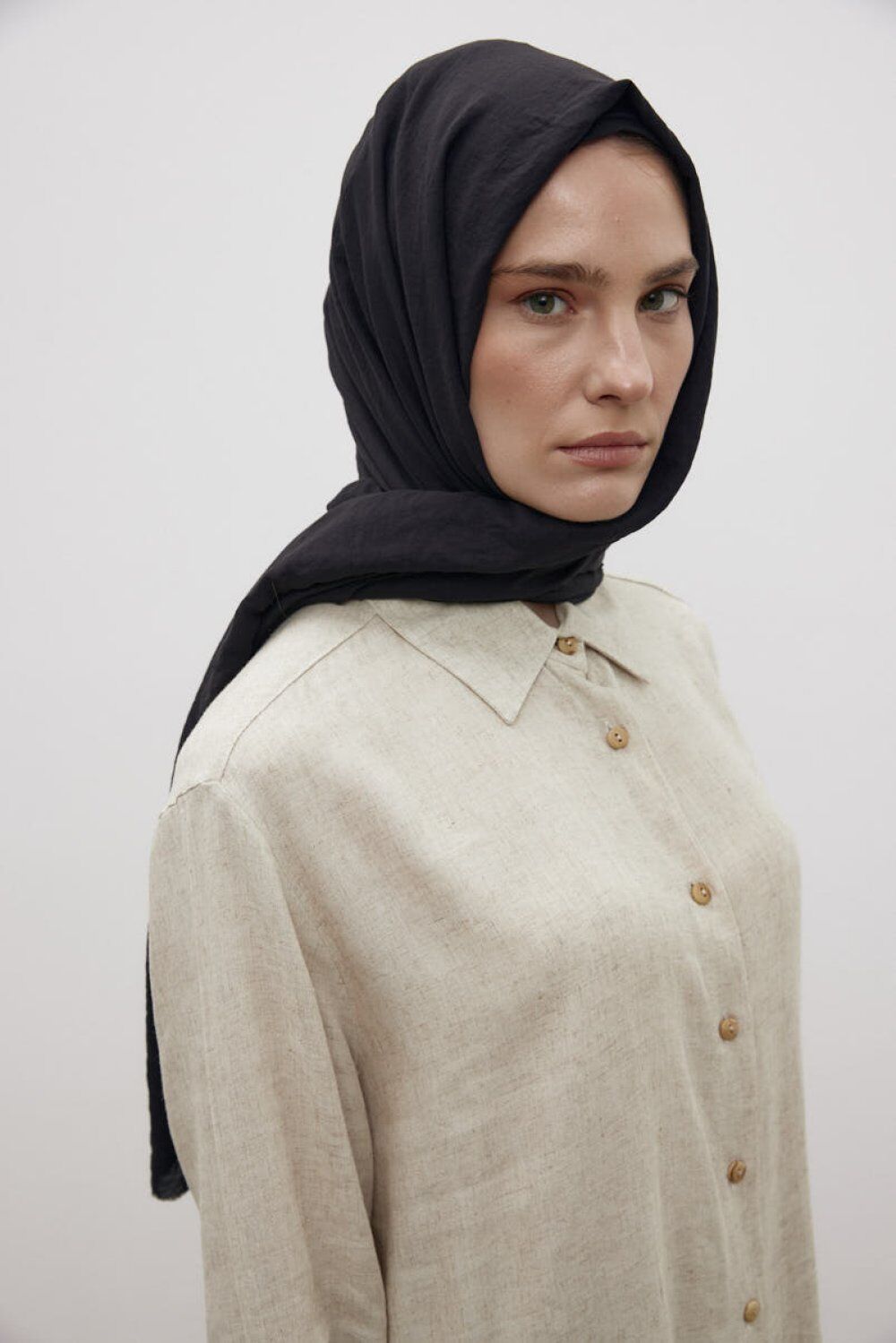 1311 Organik Şal - Siyah
