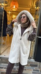 10841 Kürklü Yelek - Taş